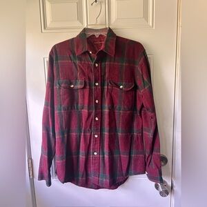 John Ashford Red and Green Plaid Flannel